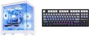 Hoengager Desktop AMD Ryzen 7 8700F (4.1 Ghz) 8-Core- GeForce RTX 5060 8GB-16GB DDR5 6000MHZ RAM- 1TB PCIe SSD -Liquid Cooler-WIFI &BT 650W PSU -Windows 11 ARGB Software Prebuilt PC Computer-White and Hoengager Forerunner X87, 87 keys Mechanical Gaming Keyboard, 2.4 GHz / Bluetooth / Wired Connectivity, Side Carving PBT Keycaps, Key Switches with Customized Sound, 10000 mAh built-in Battery Hoengager Desktop AMD Ryzen 7 8700F (4.1 Ghz) 8-Core- GeForce RTX 5060 8GB-16GB DDR5 6000MHZ RAM- 1TB PCIe SSD -Liquid Cooler-WIFI &BT 650W PSU -Windows 11 ARGB Software Prebuilt PC Computer-White and Hoengager Forerunner X87, 87 keys Mechanical Gaming Keyboard, 2.4 GHz / Bluetooth / Wired Connectivity, Side Carving PBT Keycaps, Key Switches with Customized Sound, 10000 mAh built-in Battery