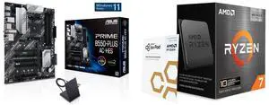 ASUS Prime B550-PLUS AC-HES AMD AM4 ATX motherboard (dual M.2, PCIe 4.0, WIFI 5, 1 Gb Ethernet, DisplayPort/HDMI, SATA 6 Gbps, USB 3.2 Gen 2 Type-C) with AMD Ryzen 7 5800X3D 8-Core 3.4 GHz Socket AM4 105W CPU ASUS Prime B550-PLUS AC-HES AMD AM4 ATX motherboard (dual M.2, PCIe 4.0, WIFI 5, 1 Gb Ethernet, DisplayPort/HDMI, SATA 6 Gbps, USB 3.2 Gen 2 Type-C) with AMD Ryzen 7 5800X3D 8-Core 3.4 GHz Socket AM4 105W CPU