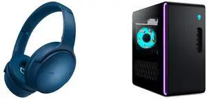 Bose QuietComfort Wireless Bluetooth Headphones, Noise Cancelling, Mic, USB-C, 24H Playtime, Twilight Blue. Alienware Aurora Gaming Desktop, Intel Core Ultra 7, 32GB RAM, 1TB SSD, RTX 5070, 1000W PSU, Windows 11, Clear Panel - Black Bose QuietComfort Wireless Bluetooth Headphones, Noise Cancelling, Mic, USB-C, 24H Playtime, Twilight Blue. Alienware Aurora Gaming Desktop, Intel Core Ultra 7, 32GB RAM, 1TB SSD, RTX 5070, 1000W PSU, Windows 11, Clear Panel - Black
