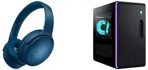 Bose QuietComfort Wireless Bluetooth Headphones, Noise Cancelling, Mic, USB-C, 24H Playtime, Twilight Blue. Alienware Aurora Gaming Desktop, Intel Core Ultra 9, 32GB, 1TB SSD, RTX 5070 Ti, Windows 11 Home. Bose QuietComfort Wireless Bluetooth Headphones, Noise Cancelling, Mic, USB-C, 24H Playtime, Twilight Blue. Alienware Aurora Gaming Desktop, Intel Core Ultra 9, 32GB, 1TB SSD, RTX 5070 Ti, Windows 11 Home.