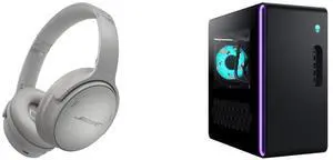 Bose QuietComfort Wireless Bluetooth Headphones, Noise Cancelling, Mic, USB-C, 24H Playtime, Moonlight Grey. Alienware Aurora Gaming Desktop, Intel Core Ultra 7 265KF, 32GB, 1TB SSD, GeForce RTX 5070, Windows 11 Home. Bose QuietComfort Wireless Bluetooth Headphones, Noise Cancelling, Mic, USB-C, 24H Playtime, Moonlight Grey. Alienware Aurora Gaming Desktop, Intel Core Ultra 7 265KF, 32GB, 1TB SSD, GeForce RTX 5070, Windows 11 Home.