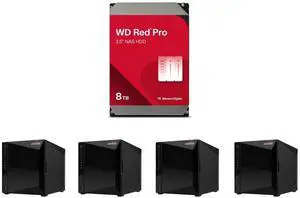 WD Red Pro 8TB 7200 RPM 256MB Cache SATA 6.0Gb/s 3.5" Internal Hard Drive Bare Drive - WD8005FFBX 4 x Asustor AS3304T v2 Drivestor 4 Pro Gen2 4 Bay NAS, Quad-Core 1.7GHz CPU, 2.5GbE Port, 2GB DDR4 (Diskless) WD Red Pro 8TB 7200 RPM 256MB Cache SATA 6.0Gb/s 3.5" Internal Hard Drive Bare Drive - WD8005FFBX 4 x Asustor AS3304T v2 Drivestor 4 Pro Gen2 4 Bay NAS, Quad-Core 1.7GHz CPU, 2.5GbE Port, 2GB DDR4 (Diskless)
