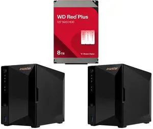WD Red Plus 8TB 5640 RPM 256MB Cache SATA 6.0Gb/s 3.5" Hard Drives -WD80EFPX 2 x Asustor AS3302T v2 Drivestor 2 Pro Gen2 2 Bay NAS, Quad-Core 1.7GHz CPU, 2.5Gbe Port, 2GB DDR4 (Diskless) WD Red Plus 8TB 5640 RPM 256MB Cache SATA 6.0Gb/s 3.5" Hard Drives -WD80EFPX 2 x Asustor AS3302T v2 Drivestor 2 Pro Gen2 2 Bay NAS, Quad-Core 1.7GHz CPU, 2.5Gbe Port, 2GB DDR4 (Diskless)