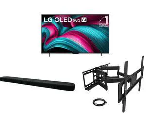 LG 42" OLED evo 4K C5 Smart TV w/Dolby Atmos & Vision, HDR10, Alexa (OLED42C5PUA, 2025) Yamaha SR-B20A Sound Bar w/Subwoofers, Bluetooth Megamounts Full Motion TV Wall Mount for 32-70" TVs, Double Articulating Arm, Max VESA 600x400mm, 110lb LG 42" OLED evo 4K C5 Smart TV w/Dolby Atmos & Vision, HDR10, Alexa (OLED42C5PUA, 2025) Yamaha SR-B20A Sound Bar w/Subwoofers, Bluetooth Megamounts Full Motion TV Wall Mount for 32-70" TVs, Double Articulating Arm, Max VESA 600x400mm, 110lb