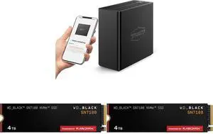 TERRAMASTER F4 SSD NAS - 4Bay, N95 QuadCore CPU, 8GB DDR5, 5GbE Port, Compact High-Performance NAS (Diskless) 2 x WD_BLACK SN7100 M.2 2280 4TB PCIe 4.0 x4 TLC 3D NAND SSD WDS400T4X0E TERRAMASTER F4 SSD NAS - 4Bay, N95 QuadCore CPU, 8GB DDR5, 5GbE Port, Compact High-Performance NAS (Diskless) 2 x WD_BLACK SN7100 M.2 2280 4TB PCIe 4.0 x4 TLC 3D NAND SSD WDS400T4X0E