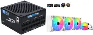 SAMA XP 850w ATX Power Supply PSU For Gaming Computer PC Power Supply Unit - 80 Plus Platinum Gold - ATX 3.0 & PCIe 5.0 Compliant - Fully Modular - Low Noise FDB ECO Silent Fan Japanese Capacitors and SAMA SI360 Liquid CPU Cooler 360mm Addressable RGB Pump PWM & FDB Fans AIO Water Cooler SAMA XP 850w ATX Power Supply PSU For Gaming Computer PC Power Supply Unit - 80 Plus Platinum Gold - ATX 3.0 & PCIe 5.0 Compliant - Fully Modular - Low Noise FDB ECO Silent Fan Japanese Capacitors and SAMA SI360 Liquid CPU Cooler 360mm Addressable RGB Pump PWM & FDB Fans AIO Water Cooler