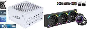 SAMA XP 850w ATX Power Supply PSU For Gaming Computer PC Power Supply Unit White - 80 Plus Platinum Gold - ATX 3.0 & PCIe 5.0 Compliant - Fully Modular - Low Noise Intelligent ECO Silent Fan and SAMA Q60 Black CPU Liquid Cooler, 360MM Liquid Water Cooling with 2.8" LCD Display & XT120 Modular Fans LCP Blade for Enhanced Cooling and Noise Reduction, Compatible 115X, 2011, 1200, 1700, AM4, AM5 SAMA XP 850w ATX Power Supply PSU For Gaming Computer PC Power Supply Unit White - 80 Plus Platinum Gold - ATX 3.0 & PCIe 5.0 Compliant - Fully Modular - Low Noise Intelligent ECO Silent Fan and SAMA Q60 Black CPU Liquid Cooler, 360MM Liquid Water Cooling with 2.8" LCD Display & XT120 Modular Fans LCP Blade for Enhanced Cooling and Noise Reduction, Compatible 115X, 2011, 1200, 1700, AM4, AM5