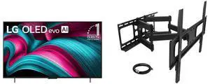 LG 42-Inch OLED evo 4K C5 Smart TV w/Dolby Atmos & Vision, HDR10, Filmmaker Mode, Alexa (OLED42C5PUA, 2025) + Megamounts Full Motion Wall Mount for 32-70 Inch TVs, Double Articulating Arm, Max VESA 600x400mm, 110lbs, Includes HDMI Cable LG 42-Inch OLED evo 4K C5 Smart TV w/Dolby Atmos & Vision, HDR10, Filmmaker Mode, Alexa (OLED42C5PUA, 2025) + Megamounts Full Motion Wall Mount for 32-70 Inch TVs, Double Articulating Arm, Max VESA 600x400mm, 110lbs, Includes HDMI Cable