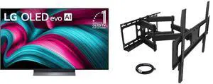 LG 55" OLED evo AI 4K C5 Series Smart TV w/Dolby Atmos, Vision, HDR10, AI Upscaling, Filmmaker Mode, Alexa (OLED55C5PUA, 2025) + Megamounts Full Motion Wall Mount for 32-70" TVs, Tilt Swivel, Max VESA 600x400mm, 110lbs, HDMI Cable LG 55" OLED evo AI 4K C5 Series Smart TV w/Dolby Atmos, Vision, HDR10, AI Upscaling, Filmmaker Mode, Alexa (OLED55C5PUA, 2025) + Megamounts Full Motion Wall Mount for 32-70" TVs, Tilt Swivel, Max VESA 600x400mm, 110lbs, HDMI Cable