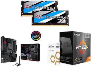 G.SKILL Ripjaws 32GB (2x16GB) DDR4 3200 SO-DIMM Laptop Memory, Asus ROG Strix B550-F Gaming WiFi II ATX Motherboard (PCIe 4.0, WiFi 6E), AMD Ryzen 7 5800X3D 8-Core 3.4GHz AM4 CPU G.SKILL Ripjaws 32GB (2x16GB) DDR4 3200 SO-DIMM Laptop Memory, Asus ROG Strix B550-F Gaming WiFi II ATX Motherboard (PCIe 4.0, WiFi 6E), AMD Ryzen 7 5800X3D 8-Core 3.4GHz AM4 CPU