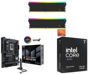 V-COLOR Manta XSky DDR5 32GB (2x16GB) 6400MHz CL32 RGB Memory, AMD EXPO, ASUS TUF GAMING Z890-PLUS WIFI, Intel® Core™ Ultra Series 2 Ready, 16+1+2+1 stages, DDR5, PCIe® 5.0, Thunderbolt™ 4, Wi-Fi 7, Intel Core Ultra 7 270K Plus 24 cores V-COLOR Manta XSky DDR5 32GB (2x16GB) 6400MHz CL32 RGB Memory, AMD EXPO, ASUS TUF GAMING Z890-PLUS WIFI, Intel® Core™ Ultra Series 2 Ready, 16+1+2+1 stages, DDR5, PCIe® 5.0, Thunderbolt™ 4, Wi-Fi 7, Intel Core Ultra 7 270K Plus 24 cores