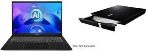 MSI Summit E16 AI Evo 16" QHD+ 165Hz Touch Laptop, Intel Core Ultra 7 155H, Arc Graphics, 32GB DDR5, 1TB SSD, Win 11 Home (A1MTG-021CA) + ASUS USB 2.0 Slim CD/DVD Re-writer MacOS Compatible SDRW-08D2S-U MSI Summit E16 AI Evo 16" QHD+ 165Hz Touch Laptop, Intel Core Ultra 7 155H, Arc Graphics, 32GB DDR5, 1TB SSD, Win 11 Home (A1MTG-021CA) + ASUS USB 2.0 Slim CD/DVD Re-writer MacOS Compatible SDRW-08D2S-U