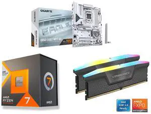 Motherboard CPU Memory Combo - GIGABYTE B850 EAGLE WIFI7 ICE Bundle with AMD 100-100002235WOF and Corsair CMH16GX5M2N6000Z36 Motherboard CPU Memory Combo - GIGABYTE B850 EAGLE WIFI7 ICE Bundle with AMD 100-100002235WOF and Corsair CMH16GX5M2N6000Z36