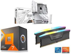 Motherboard CPU Memory Combo - GIGABYTE B850 A ELITE WF7 ICE Bundle with AMD 100-100002235WOF and Corsair CMH16GX5M2N6000Z36 Motherboard CPU Memory Combo - GIGABYTE B850 A ELITE WF7 ICE Bundle with AMD 100-100002235WOF and Corsair CMH16GX5M2N6000Z36
