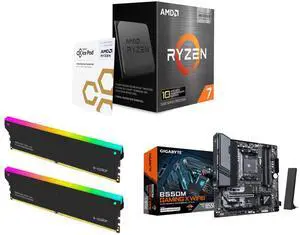 AMD Ryzen 7 5800X3D 10th Anniversary Edition 8-Core 3.4 GHz AM4 CPU, V-Color 32GB (2x16GB) DDR4 3200 Desktop Memory, GIGABYTE B550M GAMING X WIFI6 AM4 Micro ATX Motherboard AMD Ryzen 7 5800X3D 10th Anniversary Edition 8-Core 3.4 GHz AM4 CPU, V-Color 32GB (2x16GB) DDR4 3200 Desktop Memory, GIGABYTE B550M GAMING X WIFI6 AM4 Micro ATX Motherboard