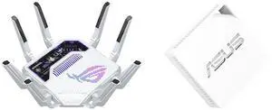 ASUS ROG Rapture GT-BE19000AI Tri-band Gaming Router, WiFi 7, 802.11be, 3,500 sq. ft., 200+ devices, Triple Security, AiMesh, Dual 10G ports, AI WAN. ASUS RT-AX50 Go Dual-band WiFi 6 Travel Router, 1500 Mbps, 4G/5G, VPN, USB-C, Pocket size. ASUS ROG Rapture GT-BE19000AI Tri-band Gaming Router, WiFi 7, 802.11be, 3,500 sq. ft., 200+ devices, Triple Security, AiMesh, Dual 10G ports, AI WAN. ASUS RT-AX50 Go Dual-band WiFi 6 Travel Router, 1500 Mbps, 4G/5G, VPN, USB-C, Pocket size.