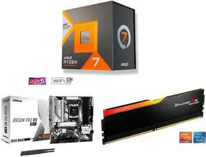 CPU Motherboard Memory Combo - AMD Ryzen 7 7700X3D Bundle with ASRock B650M Pro RS WiFi and G.SKILL Ripjaws M5 Neo RGB Series 16GB CPU Motherboard Memory Combo - AMD Ryzen 7 7700X3D Bundle with ASRock B650M Pro RS WiFi and G.SKILL Ripjaws M5 Neo RGB Series 16GB