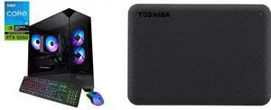 iBUYPOWER Element SE Gaming PC: Intel i5 14400F, NVIDIA RTX 5050 8GB, 16GB DDR4 RAM, 1TB NVMe SSD, Win 11 Home, Keyboard, Mouse - Black. TOSHIBA 2TB Canvio Advance External HDD USB 3.0 Black. iBUYPOWER Element SE Gaming PC: Intel i5 14400F, NVIDIA RTX 5050 8GB, 16GB DDR4 RAM, 1TB NVMe SSD, Win 11 Home, Keyboard, Mouse - Black. TOSHIBA 2TB Canvio Advance External HDD USB 3.0 Black.