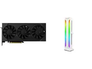 XFX SWIFT Radeon RX 9060 XT 8GB GDDR6 PCI Express 5.0 x16 ATX Graphics Card SWIFT RX 9060 XT OC Triple Fan and AAAwave AAAGPUBRKT-RGB-WH A-RGB GPU Support Bracket, 5V 3 PIN Adjustable Height GPU Brace with Magnet base (White) XFX SWIFT Radeon RX 9060 XT 8GB GDDR6 PCI Express 5.0 x16 ATX Graphics Card SWIFT RX 9060 XT OC Triple Fan and AAAwave AAAGPUBRKT-RGB-WH A-RGB GPU Support Bracket, 5V 3 PIN Adjustable Height GPU Brace with Magnet base (White)