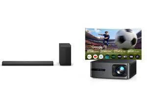 LG S70TY 3.1.1 Dolby Atmos Soundbar for QNED TV, WOW Orchestra. WiMiUS G2 Google TV 14.0 Projector, 4K, 1100 ANSI, MEMC, HDR10, 30W Dolby Audio, Auto Focus, WiFi 6, Bluetooth. Perfect for Outdoor Movies & Sports. LG S70TY 3.1.1 Dolby Atmos Soundbar for QNED TV, WOW Orchestra. WiMiUS G2 Google TV 14.0 Projector, 4K, 1100 ANSI, MEMC, HDR10, 30W Dolby Audio, Auto Focus, WiFi 6, Bluetooth. Perfect for Outdoor Movies & Sports.