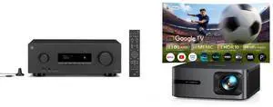 YAMAHA RX300ABL 5.2-Channel AV Receiver with Dolby Atmos, 4K120/8K HDMI, Bluetooth - Black WiMiUS G2 Google TV Projector, 4K, 1100 ANSI, MEMC, HDR10, 30W Dolby Audio, Auto Focus, WiFi 6 & Bluetooth for Outdoor Movies & Sports YAMAHA RX300ABL 5.2-Channel AV Receiver with Dolby Atmos, 4K120/8K HDMI, Bluetooth - Black WiMiUS G2 Google TV Projector, 4K, 1100 ANSI, MEMC, HDR10, 30W Dolby Audio, Auto Focus, WiFi 6 & Bluetooth for Outdoor Movies & Sports