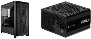 Corsair FRAME 4000D RS Black Computer Case- 3X CORSAIR RS Fans – InfiniRail Fan Mounting System – Fits Multiple 360mm Radiators – Reverse Connector Motherboard Compatible – Black CORSAIR RMe Series RM850e 850 W Power Supply Corsair FRAME 4000D RS Black Computer Case- 3X CORSAIR RS Fans – InfiniRail Fan Mounting System – Fits Multiple 360mm Radiators – Reverse Connector Motherboard Compatible – Black CORSAIR RMe Series RM850e 850 W Power Supply
