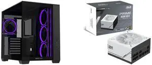 ASUS A32 PLUS Black ATX gaming PC case, supports 360mm radiators, 420mm graphics cards, dual-chamber cooling, 4 ARGB fans, clean cable management. ASUS Prime 850W Gold PSU, ATX 3.0, fully modular, 80+ Gold, dual ball bearings, 8-year warran ASUS A32 PLUS Black ATX gaming PC case, supports 360mm radiators, 420mm graphics cards, dual-chamber cooling, 4 ARGB fans, clean cable management. ASUS Prime 850W Gold PSU, ATX 3.0, fully modular, 80+ Gold, dual ball bearings, 8-year warran