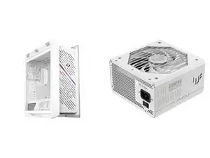 ASUS ROG Strix Helios II White Edition EATX mid-tower case with dual tempered glass, aluminum grille, 4 fans, plus ASUS TUF Gaming 1000W 80+ Gold White Edition fully modular power supply with military-grade components ASUS ROG Strix Helios II White Edition EATX mid-tower case with dual tempered glass, aluminum grille, 4 fans, plus ASUS TUF Gaming 1000W 80+ Gold White Edition fully modular power supply with military-grade components