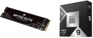 Corsair MP700 Elite M.2 1TB PCIe 5.0 SSD Up to 10000 MB/s AMD Ryzen 9 9950X3D2 Dual Edition 16-Core 4.3 GHz Socket AM5 200W Radeon Graphics CPU - 100-100001978WOF Corsair MP700 Elite M.2 1TB PCIe 5.0 SSD Up to 10000 MB/s AMD Ryzen 9 9950X3D2 Dual Edition 16-Core 4.3 GHz Socket AM5 200W Radeon Graphics CPU - 100-100001978WOF