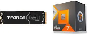 Team Group T-FORCE G50 M.2 2280 1TB PCIe 4.0 x4 with NVMe 1.4 TLC Internal Solid State Drive (SSD) TM8FFE001T0C129 AMD Ryzen 7 7700X3D - Ryzen 7000 Series Raphael (Zen 4) 8-Core 4.0 GHz Socket AM5 120W Desktop Processor Team Group T-FORCE G50 M.2 2280 1TB PCIe 4.0 x4 with NVMe 1.4 TLC Internal Solid State Drive (SSD) TM8FFE001T0C129 AMD Ryzen 7 7700X3D - Ryzen 7000 Series Raphael (Zen 4) 8-Core 4.0 GHz Socket AM5 120W Desktop Processor