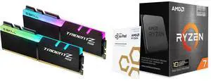 G.SKILL TridentZ RGB 32GB (2x16GB) DDR4 3200 PC RAM Intel XMP 2.0 Model F4-3200C16D-32GTZR AMD Ryzen 7 5800X3D 10th Anniversary 8-Core 3.4GHz Socket AM4 105W CPU - 100-100000651POF G.SKILL TridentZ RGB 32GB (2x16GB) DDR4 3200 PC RAM Intel XMP 2.0 Model F4-3200C16D-32GTZR AMD Ryzen 7 5800X3D 10th Anniversary 8-Core 3.4GHz Socket AM4 105W CPU - 100-100000651POF