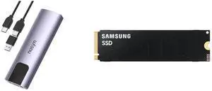 Nusyn NSE20 10Gbps M.2 NVMe/SATA SSD Enclosure, USB-C, Tool-Free, Aluminum, Windows/Mac/Linux/iOS/Android (NSE20GRK) with SAMSUNG 9100 PRO 8TB PCIe 5.0 x4 V NAND TLC Internal SSD MZ-VAP8T0B/AM Nusyn NSE20 10Gbps M.2 NVMe/SATA SSD Enclosure, USB-C, Tool-Free, Aluminum, Windows/Mac/Linux/iOS/Android (NSE20GRK) with SAMSUNG 9100 PRO 8TB PCIe 5.0 x4 V NAND TLC Internal SSD MZ-VAP8T0B/AM