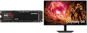 SAMSUNG 990 PRO SSD 4TB PCIe 4.0 M.2 2280, Read Speeds Up to 7,450 MB/s for High-End Computing, Gaming, Workstations, MZ-V9P4T0B/AM SAMSUNG 32" 180Hz IPS QHD Gaming Monitor FreeSync & G-Sync, sRGB 99% Odyssey G5 G50F LS32FG500ENXZA SAMSUNG 990 PRO SSD 4TB PCIe 4.0 M.2 2280, Read Speeds Up to 7,450 MB/s for High-End Computing, Gaming, Workstations, MZ-V9P4T0B/AM SAMSUNG 32" 180Hz IPS QHD Gaming Monitor FreeSync & G-Sync, sRGB 99% Odyssey G5 G50F LS32FG500ENXZA
