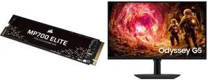 Corsair MP700 Elite M.2 2280 1TB PCI-Express 5.0 x4 3D TLC Internal Solid State Drive (SSD) Up to 10000 MB/s CSSD-F1000GBMP700ENH SAMSUNG 27" 180Hz IPS QHD Gaming Monitor FreeSync & G-Sync Compatible sRGB 99% Odyssey G5 G50F LS27FG500ENXZA Corsair MP700 Elite M.2 2280 1TB PCI-Express 5.0 x4 3D TLC Internal Solid State Drive (SSD) Up to 10000 MB/s CSSD-F1000GBMP700ENH SAMSUNG 27" 180Hz IPS QHD Gaming Monitor FreeSync & G-Sync Compatible sRGB 99% Odyssey G5 G50F LS27FG500ENXZA