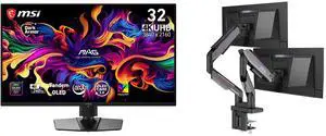 MSI 32" 240Hz QD-OLED Gaming Monitor, FreeSync & G-Sync, DCI-P3 97%, Earphone out, 2x HDMI 2.1, DP 1.4a, USB-C (PD 15W) MAG 321UP QD-OLED X24, MSI MPG MT201DR V2 RGB Dual Monitor Stand, 17-35" Support, VESA, 44 lbs Capacity, Clamp & Grommet MSI 32" 240Hz QD-OLED Gaming Monitor, FreeSync & G-Sync, DCI-P3 97%, Earphone out, 2x HDMI 2.1, DP 1.4a, USB-C (PD 15W) MAG 321UP QD-OLED X24, MSI MPG MT201DR V2 RGB Dual Monitor Stand, 17-35" Support, VESA, 44 lbs Capacity, Clamp & Grommet