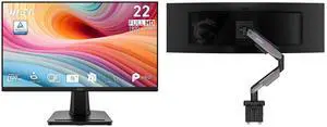 MSI 22" Full HD 120Hz Adaptive Sync 1ms Monitor with VGA for work/gaming PRO MP225 E12VL + MSI MPG MT201R V2 RGB Monitor Stand, supports 17-49" screens, 44 lbs, VESA, Adjustable Gas Spring, Clamp & Grommet, Quick Release - Gray MSI 22" Full HD 120Hz Adaptive Sync 1ms Monitor with VGA for work/gaming PRO MP225 E12VL + MSI MPG MT201R V2 RGB Monitor Stand, supports 17-49" screens, 44 lbs, VESA, Adjustable Gas Spring, Clamp & Grommet, Quick Release - Gray