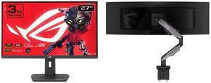 ASUS ROG Strix 27" QHD 1440P 180Hz IPS Monitor with FreeSync & G-Sync, HDR400, 1ms, DCI-P3 95%, USB-C. MSI MPG MT201R V2 RGB Monitor Stand, supports 17-49" screens, 44 lbs, VESA, adjustable gas spring, clamp & grommet, quick release - Gray ASUS ROG Strix 27" QHD 1440P 180Hz IPS Monitor with FreeSync & G-Sync, HDR400, 1ms, DCI-P3 95%, USB-C. MSI MPG MT201R V2 RGB Monitor Stand, supports 17-49" screens, 44 lbs, VESA, adjustable gas spring, clamp & grommet, quick release - Gray