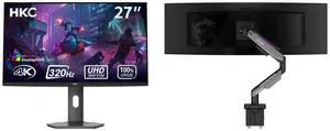 HKC 27" UHD 4K 160Hz Full HD 320Hz 1ms HDR1400 98% DCI-P3 90W USB-C Mini LED Gaming Monitor, Adjustable Stand G27M7Pro MSI MPG MT201R V2 RGB Monitor Stand Arm, Supports 17-49" Screens, 44 lbs, VESA, Gas Spring, Clamp & Grommet, Quick Releas HKC 27" UHD 4K 160Hz Full HD 320Hz 1ms HDR1400 98% DCI-P3 90W USB-C Mini LED Gaming Monitor, Adjustable Stand G27M7Pro MSI MPG MT201R V2 RGB Monitor Stand Arm, Supports 17-49" Screens, 44 lbs, VESA, Gas Spring, Clamp & Grommet, Quick Releas