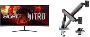Acer Nitro 34" UltraWide QHD 2K 1440P 120Hz AMD FreeSync 1ms Curved Gaming Monitor ED340CUR J0biip MSI MPG MT161DR - RGB Dual Monitor Stand, 17-38" Support, VESA Compatible, Adjustable, 35.2 lbs Capacity, Clamp & Grommet, Quick Release - Bl Acer Nitro 34" UltraWide QHD 2K 1440P 120Hz AMD FreeSync 1ms Curved Gaming Monitor ED340CUR J0biip MSI MPG MT161DR - RGB Dual Monitor Stand, 17-38" Support, VESA Compatible, Adjustable, 35.2 lbs Capacity, Clamp & Grommet, Quick Release - Bl
