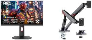 HKC 27" QHD 2K 1440P 320Hz Fast IPS 1ms DIC HDR400 95% DCI-P3 130% sRGB Low Blue Light Gaming Monitor, Height Adjustable, Pivot & Tilt Stand. MSI MPG MT161DR RGB Dual Monitor Stand, 17-38" Support, VESA, 35.2 lbs Capacity, Black HKC 27" QHD 2K 1440P 320Hz Fast IPS 1ms DIC HDR400 95% DCI-P3 130% sRGB Low Blue Light Gaming Monitor, Height Adjustable, Pivot & Tilt Stand. MSI MPG MT161DR RGB Dual Monitor Stand, 17-38" Support, VESA, 35.2 lbs Capacity, Black