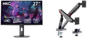 HKC 27" UHD 4K 160Hz Full HD 320Hz 1ms HDR1400 98% DCI-P3 90W USB-C Mini LED Gaming Monitor, Adjustable Stand G27M7Pro MSI MPG MT161DR RGB Dual Monitor Stand, 17-38" Support, VESA, Spring Mount, 35.2 lbs Capacity, Clamp & Grommet, Quick Rel HKC 27" UHD 4K 160Hz Full HD 320Hz 1ms HDR1400 98% DCI-P3 90W USB-C Mini LED Gaming Monitor, Adjustable Stand G27M7Pro MSI MPG MT161DR RGB Dual Monitor Stand, 17-38" Support, VESA, Spring Mount, 35.2 lbs Capacity, Clamp & Grommet, Quick Rel