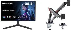 Acer Predator 27" WQHD 240Hz OLED Gaming Monitor, AMD FreeSync, Adjustable Stand X27U W1bmiipprx. MSI MPG MT161DR RGB Dual Monitor Stand, 17-38" Support, VESA Compatible, 35.2 lbs Capacity, Clamp & Grommet, Quick Release - Black Acer Predator 27" WQHD 240Hz OLED Gaming Monitor, AMD FreeSync, Adjustable Stand X27U W1bmiipprx. MSI MPG MT161DR RGB Dual Monitor Stand, 17-38" Support, VESA Compatible, 35.2 lbs Capacity, Clamp & Grommet, Quick Release - Black
