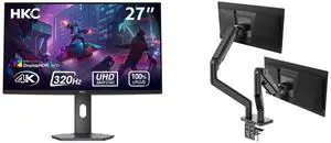 HKC 27" UHD 4K 160Hz Full HD 320Hz 1ms HDR1400 98% DCI-P3 90W USB-C Mini LED Gaming Monitor, Adjustable Stand G27M7Pro MSI MAG MT201D Dual Monitor Stand, 17-45" Support, VESA, 44 lbs Capacity, Clamp & Grommet, Quick Release - Black HKC 27" UHD 4K 160Hz Full HD 320Hz 1ms HDR1400 98% DCI-P3 90W USB-C Mini LED Gaming Monitor, Adjustable Stand G27M7Pro MSI MAG MT201D Dual Monitor Stand, 17-45" Support, VESA, 44 lbs Capacity, Clamp & Grommet, Quick Release - Black