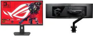 ASUS ROG Strix 27" QHD 1440P 180Hz IPS Monitor, FreeSync & G-Sync, HDR400, 1ms, DCI-P3 95%, USB-C, XG27ACG. MSI MAG MT201 Stand, Supports 17-49" Screens, 44 lbs, VESA, Adjustable, Clamp & Grommet, Quick Release - Black ASUS ROG Strix 27" QHD 1440P 180Hz IPS Monitor, FreeSync & G-Sync, HDR400, 1ms, DCI-P3 95%, USB-C, XG27ACG. MSI MAG MT201 Stand, Supports 17-49" Screens, 44 lbs, VESA, Adjustable, Clamp & Grommet, Quick Release - Black