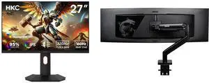 HKC 27" Dual Mode UHD 4K 160Hz Full HD 320Hz Fast IPS 1ms HDR400 95% DCI-P3 Low Blue Light Gaming Monitor with Adjustable Stand G27H7P MSI MAG MT201 - Heavy Duty Single Monitor Stand, Supports 17-49" Screens, VESA Compatible, Black HKC 27" Dual Mode UHD 4K 160Hz Full HD 320Hz Fast IPS 1ms HDR400 95% DCI-P3 Low Blue Light Gaming Monitor with Adjustable Stand G27H7P MSI MAG MT201 - Heavy Duty Single Monitor Stand, Supports 17-49" Screens, VESA Compatible, Black