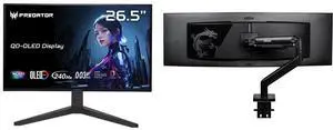 Acer Predator 27" WQHD 240Hz OLED Gaming Monitor with Adjustable Stand X27U W1bmiipprx + MSI MAG MT201 Heavy Duty Single Monitor Stand, Supports 17-49" Screens, 44 lbs, VESA Compatible, Adjustable Mount, Clamp & Grommet, Quick Release - Bla Acer Predator 27" WQHD 240Hz OLED Gaming Monitor with Adjustable Stand X27U W1bmiipprx + MSI MAG MT201 Heavy Duty Single Monitor Stand, Supports 17-49" Screens, 44 lbs, VESA Compatible, Adjustable Mount, Clamp & Grommet, Quick Release - Bla
