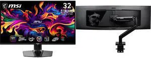 MSI 32" UHD 4K 240Hz Nvidia G-Sync 0.03ms 90W USB-C OLED Gaming Monitor with Adjustable Stand MPG 321URX QD-OLED + MSI MAG MT201 Heavy Duty Monitor Stand, Supports 17-49" Screens, 44 lbs, VESA Compatible, Adjustable Mount, Black MSI 32" UHD 4K 240Hz Nvidia G-Sync 0.03ms 90W USB-C OLED Gaming Monitor with Adjustable Stand MPG 321URX QD-OLED + MSI MAG MT201 Heavy Duty Monitor Stand, Supports 17-49" Screens, 44 lbs, VESA Compatible, Adjustable Mount, Black