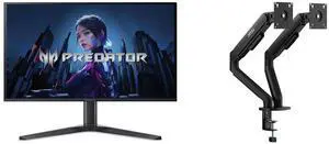 Acer Predator 27" WQHD 280hz OLED Gaming Monitor X27U with AMD FreeSync, 0.03ms. MSI MAG MT101DG Dual Monitor Stand, supports 17-32" screens, 22 lbs, VESA, adjustable gas spring, clamp & grommet, quick release - Black Acer Predator 27" WQHD 280hz OLED Gaming Monitor X27U with AMD FreeSync, 0.03ms. MSI MAG MT101DG Dual Monitor Stand, supports 17-32" screens, 22 lbs, VESA, adjustable gas spring, clamp & grommet, quick release - Black