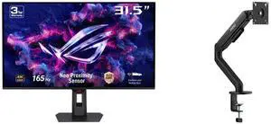 ASUS ROG Strix 32" UHD 4K 165Hz OLED Gaming Monitor, FreeSync & G-Sync, HDR400, 0.03ms, Adjustable Stand XG32UCDS + MSI MAG MT101G Gas Spring Monitor Stand, 17-32" Screens, 22 lbs, VESA, Clamp & Grommet, Quick Release - Black ASUS ROG Strix 32" UHD 4K 165Hz OLED Gaming Monitor, FreeSync & G-Sync, HDR400, 0.03ms, Adjustable Stand XG32UCDS + MSI MAG MT101G Gas Spring Monitor Stand, 17-32" Screens, 22 lbs, VESA, Clamp & Grommet, Quick Release - Black