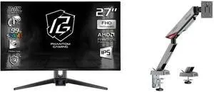 ASRock Phantom Gaming 27" FHD 240Hz IPS 1ms Monitor PG27FFS1A, AMD FreeSync Premium. MSI MPG MT161R RGB Monitor Stand, supports 17-45" screens, 35.2 lbs, VESA compatible, adjustable mount, clamp & grommet, quick release - Black ASRock Phantom Gaming 27" FHD 240Hz IPS 1ms Monitor PG27FFS1A, AMD FreeSync Premium. MSI MPG MT161R RGB Monitor Stand, supports 17-45" screens, 35.2 lbs, VESA compatible, adjustable mount, clamp & grommet, quick release - Black